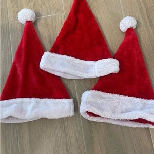 Festive Red Santa Hats with White Trim
